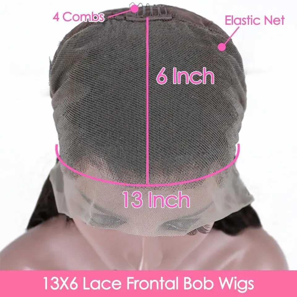 13x6 Remy Human Hair Straight Brazilian Bob Wig - Image 4