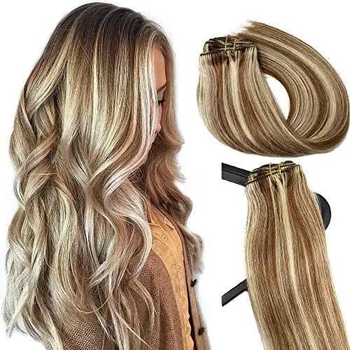 15-22 inch Clip in Human Hair Extensions - 7pc Set - Image 13