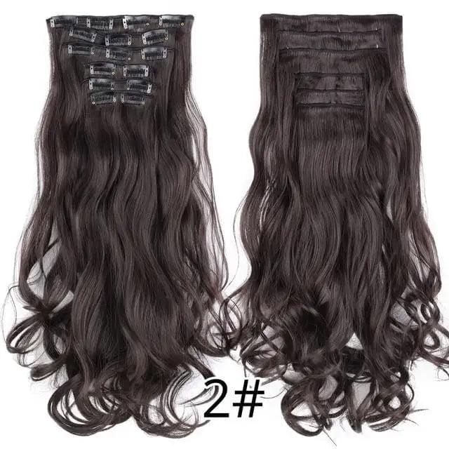 22 Inch Clip in Body Wave Synthetic Hair Extensions Set - Image 13