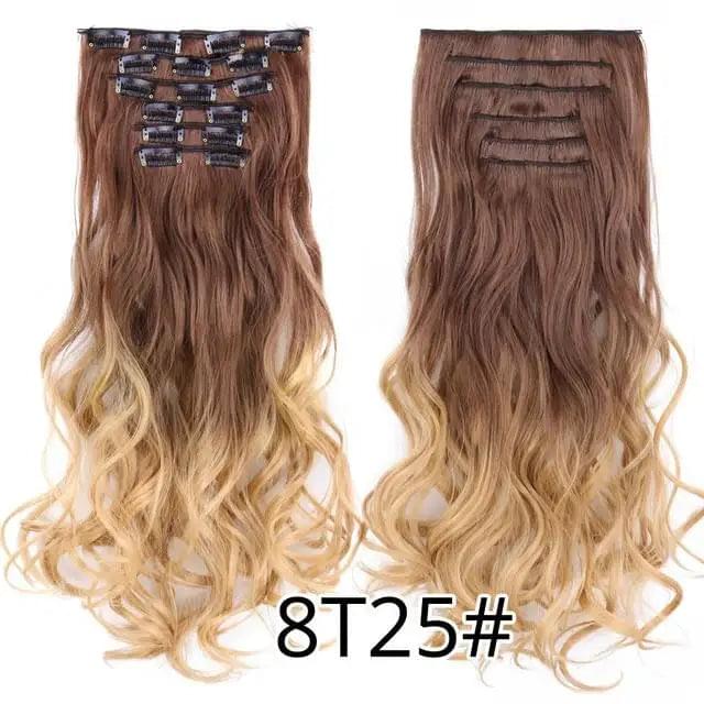 22 Inch Clip in Body Wave Synthetic Hair Extensions Set - Image 20