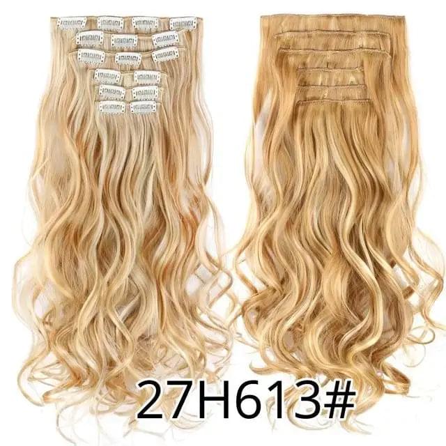 22 Inch Clip in Body Wave Synthetic Hair Extensions Set - Image 24