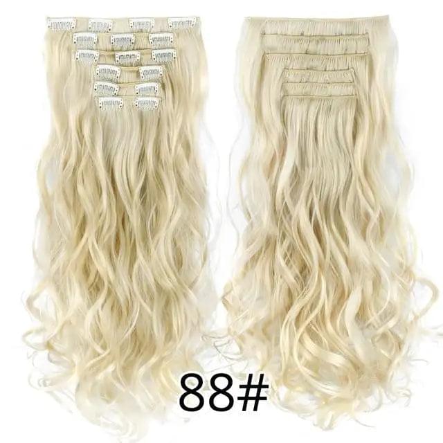22 Inch Clip in Body Wave Synthetic Hair Extensions Set - Image 26