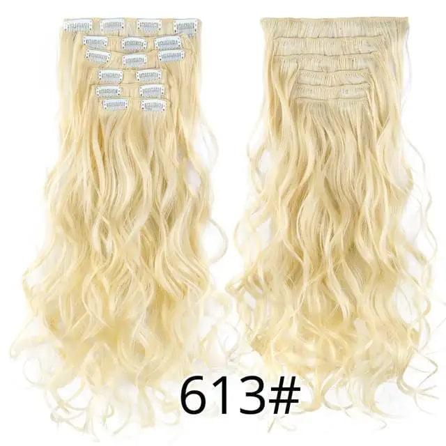 22 Inch Clip in Body Wave Synthetic Hair Extensions Set - Image 27
