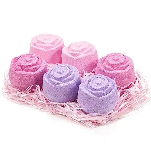 6 Piece Rose Handmade Natural Bath Bomb Kit - Image 6