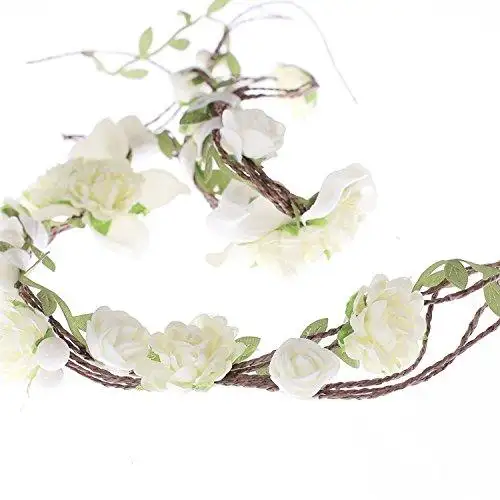 Aesthetic Rattan Flower Vine Crown Tiara Hair Accessory - Image 24