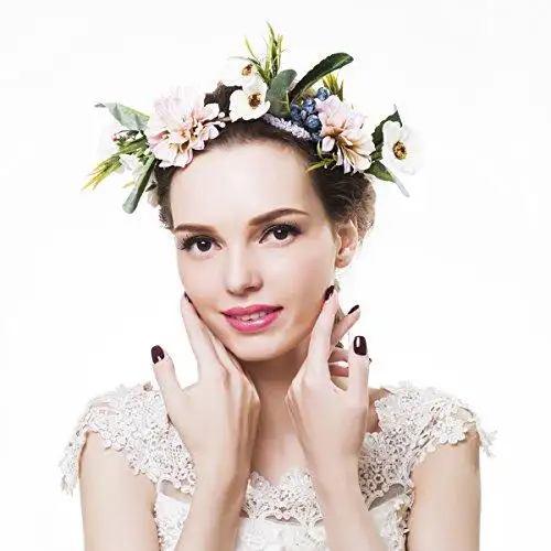 Aesthetic Rattan Flower Vine Crown Tiara Hair Accessory - Image 7