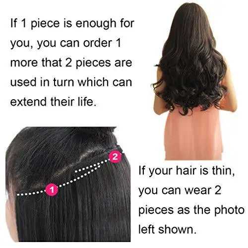 3/4 Curly Wavy Clips in on Synthetic Hair Extensions - Image 10