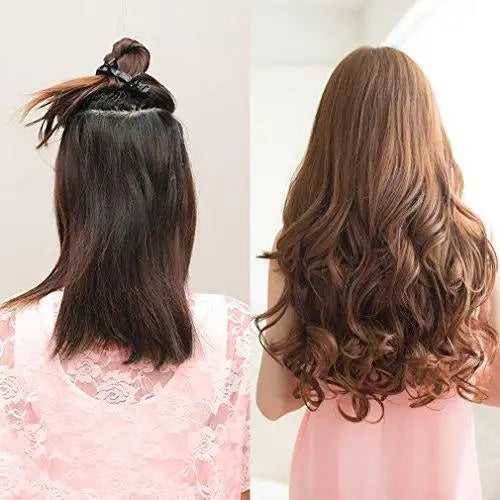 3/4 Curly Wavy Clips in on Synthetic Hair Extensions - Image 15