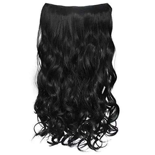 3/4 Curly Wavy Clips in on Synthetic Hair Extensions - Image 21