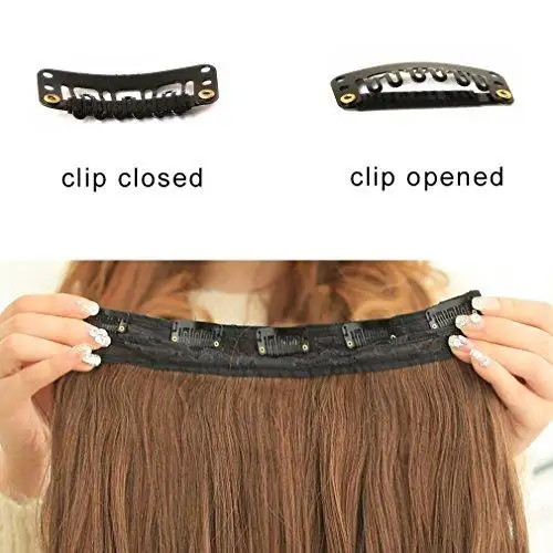 3/4 Curly Wavy Clips in on Synthetic Hair Extensions - Image 22
