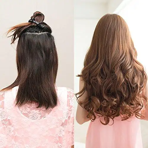 3/4 Curly Wavy Clips in on Synthetic Hair Extensions - Image 23
