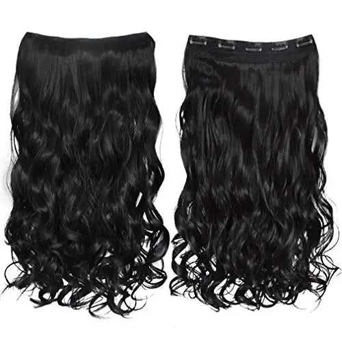 3/4 Curly Wavy Clips in on Synthetic Hair Extensions - Image 25