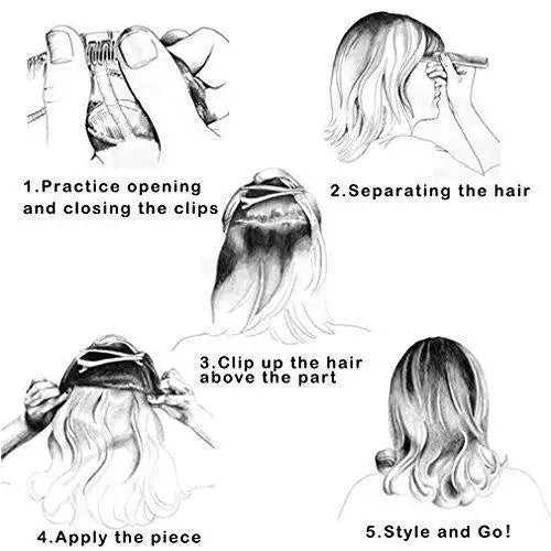 3/4 Curly Wavy Clips in on Synthetic Hair Extensions - Image 31