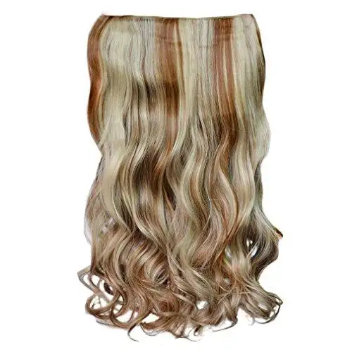 3/4 Curly Wavy Clips in on Synthetic Hair Extensions - Image 33
