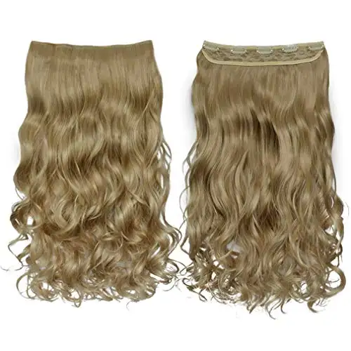 3/4 Curly Wavy Clips in on Synthetic Hair Extensions - Image 34