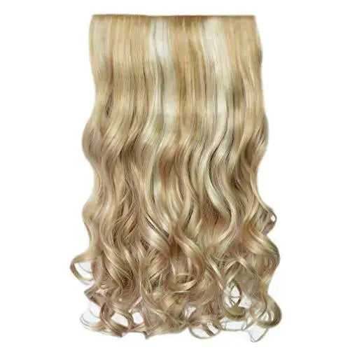 3/4 Curly Wavy Clips in on Synthetic Hair Extensions - Image 37