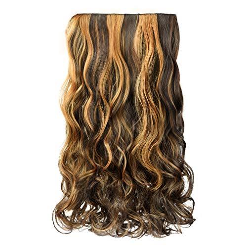 3/4 Curly Wavy Clips in on Synthetic Hair Extensions - Image 41
