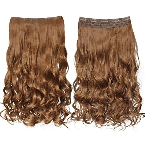 3/4 Curly Wavy Clips in on Synthetic Hair Extensions - Image 45