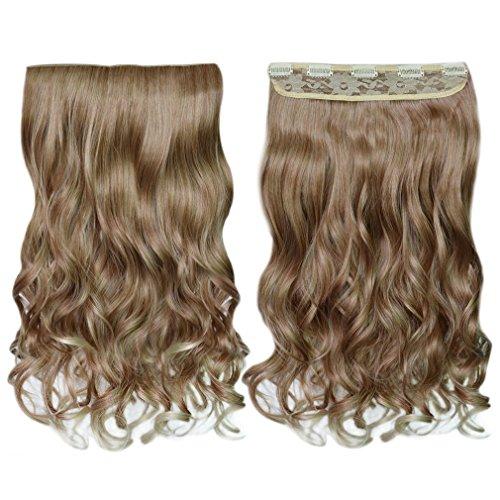 3/4 Curly Wavy Clips in on Synthetic Hair Extensions - Image 50