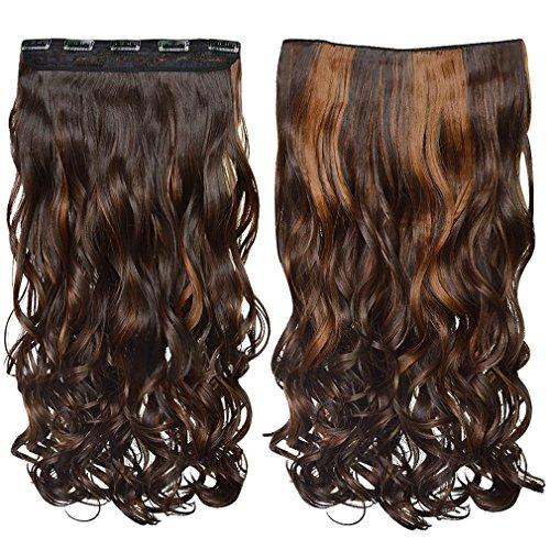 3/4 Curly Wavy Clips in on Synthetic Hair Extensions - Image 66