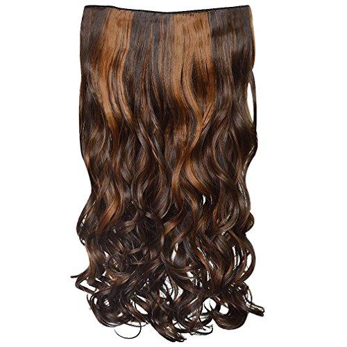 3/4 Curly Wavy Clips in on Synthetic Hair Extensions - Image 67