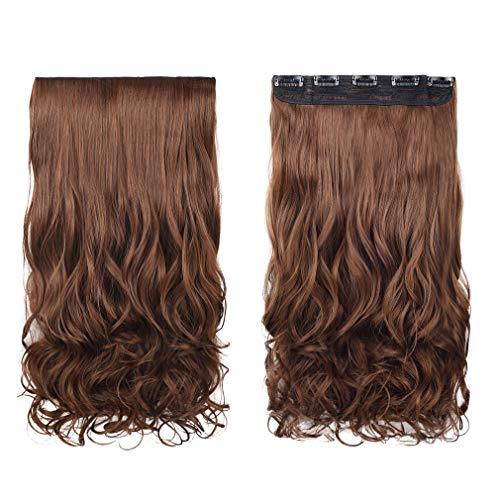 3/4 Curly Wavy Clips in on Synthetic Hair Extensions - Image 68