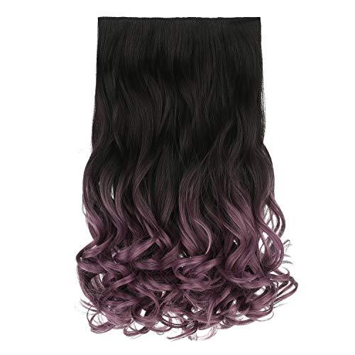 3/4 Curly Wavy Clips in on Synthetic Hair Extensions - Image 70