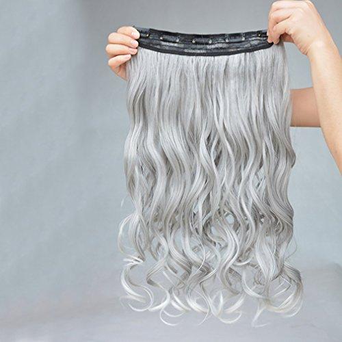 3/4 Curly Wavy Clips in on Synthetic Hair Extensions - Image 75