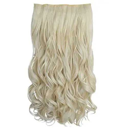 3/4 Curly Wavy Clips in on Synthetic Hair Extensions - Image 8
