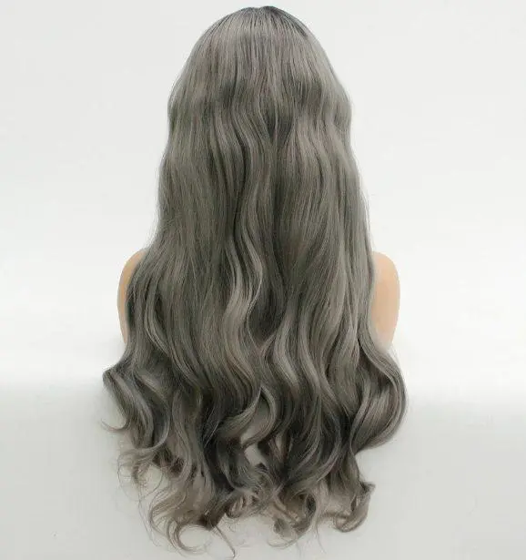 Dark Grey Body Wave Synthetic Lace Front Wig - Image 5