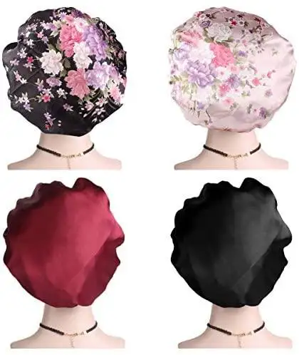 Satin Sleep Cap - 4pc Set - Image 3