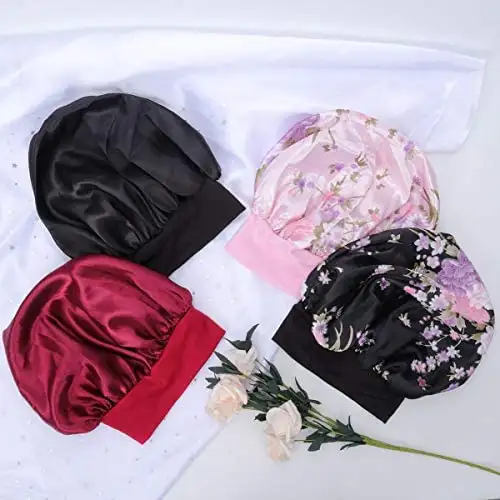 Satin Sleep Cap - 4pc Set - Image 5