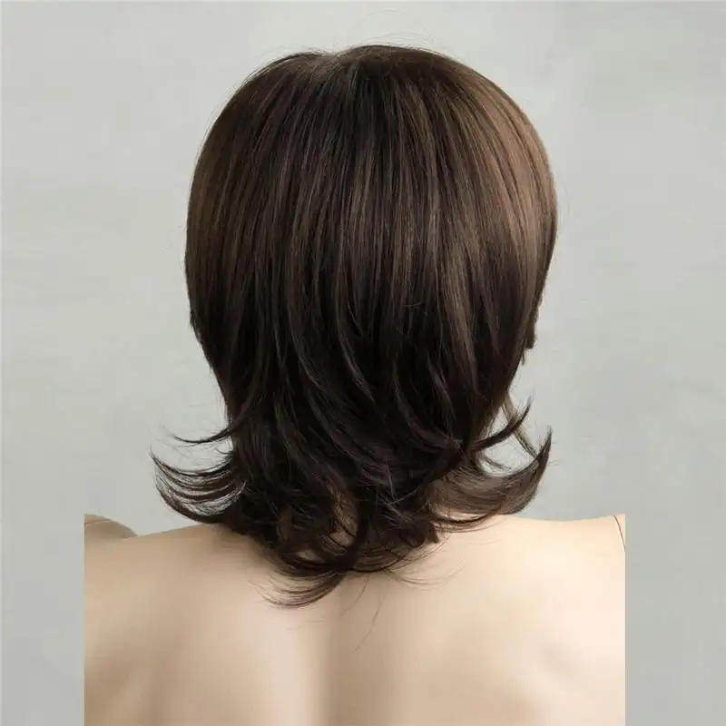 Long Brown Layered Synthetic Wig for Men - Image 5