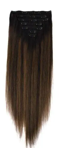 Natural Straight Double Drawn Remy Ombre Clip In Human Hair Extensions - Image 12