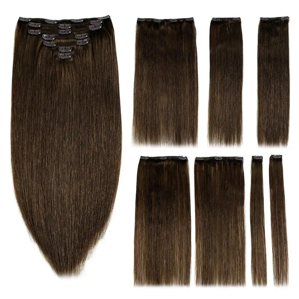 Natural Straight Double Drawn Remy Ombre Clip In Human Hair Extensions - Image 5