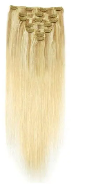 Natural Straight Double Drawn Remy Ombre Clip In Human Hair Extensions - Image 8