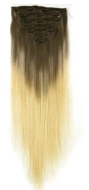 Natural Straight Double Drawn Remy Ombre Clip In Human Hair Extensions - Image 9
