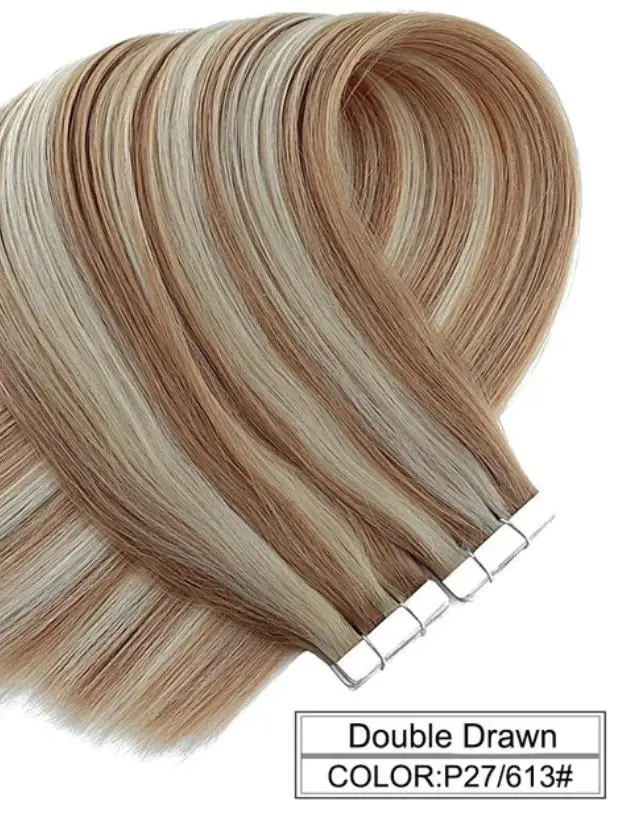 Ombre Baylage 10PCS Remy Tape In Human Hair Extensions - Image 12