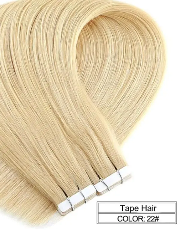 Ombre Baylage 10PCS Remy Tape In Human Hair Extensions - Image 14