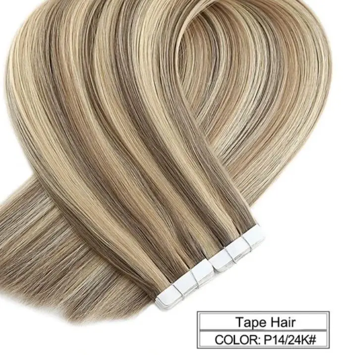 Ombre Baylage 10PCS Remy Tape In Human Hair Extensions - Image 5