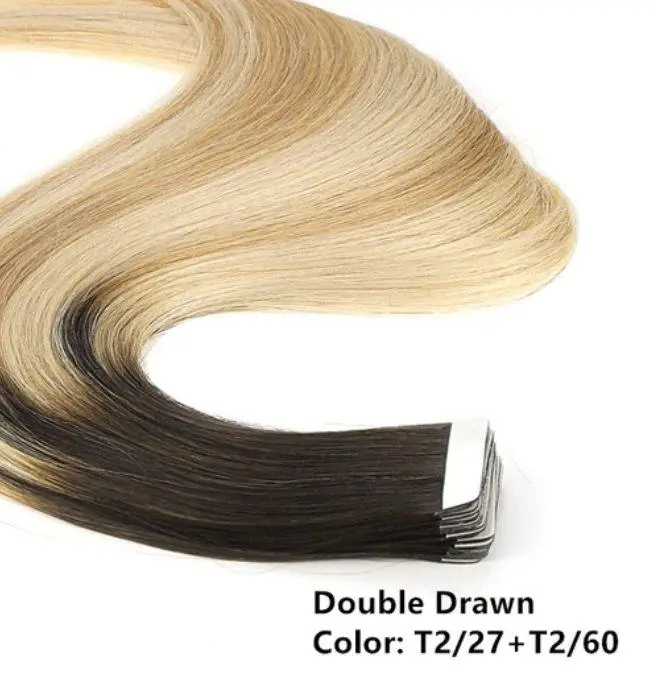 Ombre Baylage 10PCS Remy Tape In Human Hair Extensions - Image 7