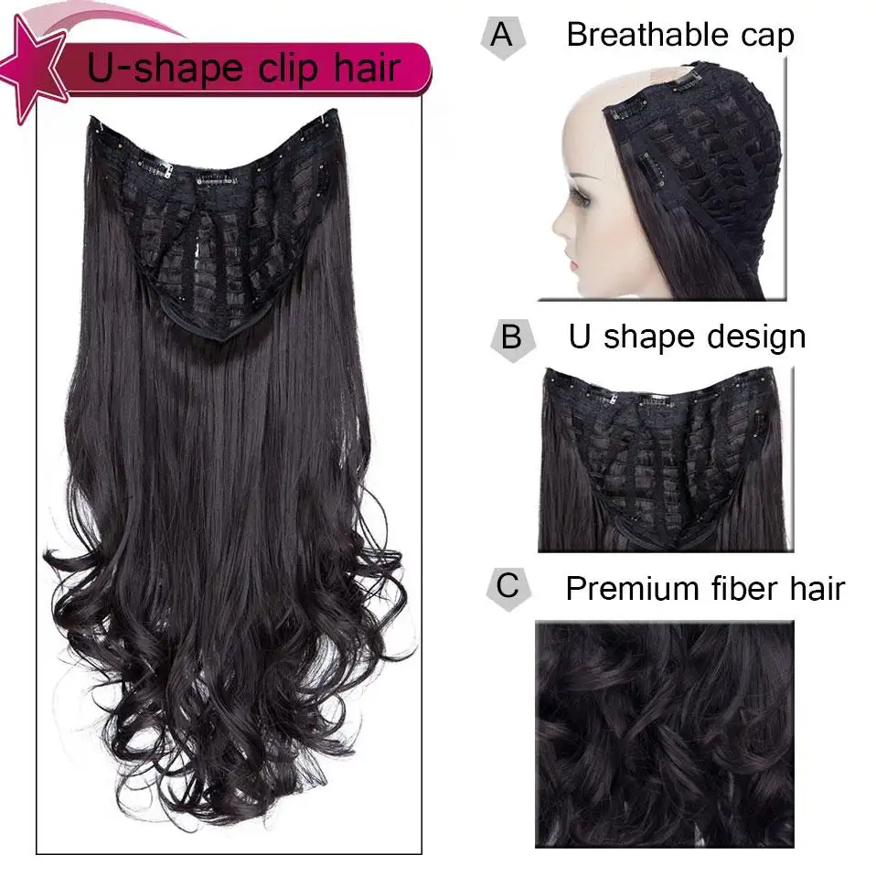 One-piece U Part Clip In Hair Extension - Image 3