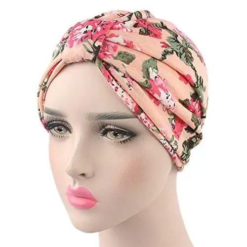 Printed Leopard and Assorted Print Cotton Turban Sleep Cap - Image 12