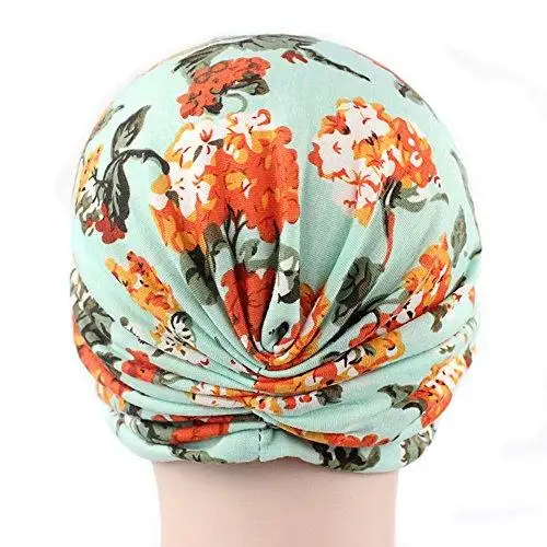 Printed Leopard and Assorted Print Cotton Turban Sleep Cap - Image 14