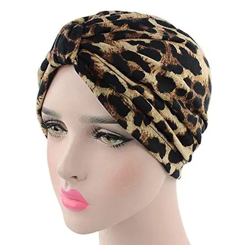 Printed Leopard and Assorted Print Cotton Turban Sleep Cap - Image 17