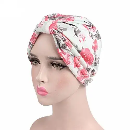 Printed Leopard and Assorted Print Cotton Turban Sleep Cap - Image 20