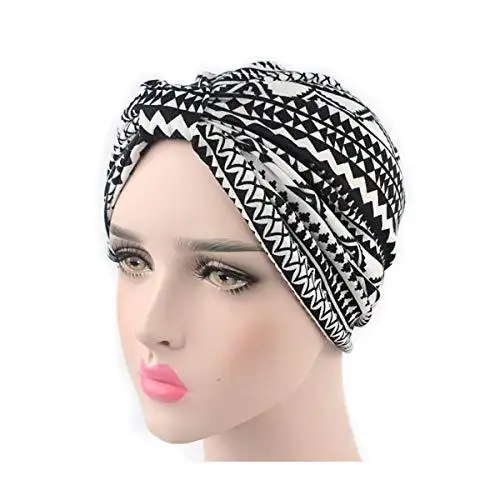 Printed Leopard and Assorted Print Cotton Turban Sleep Cap - Image 22