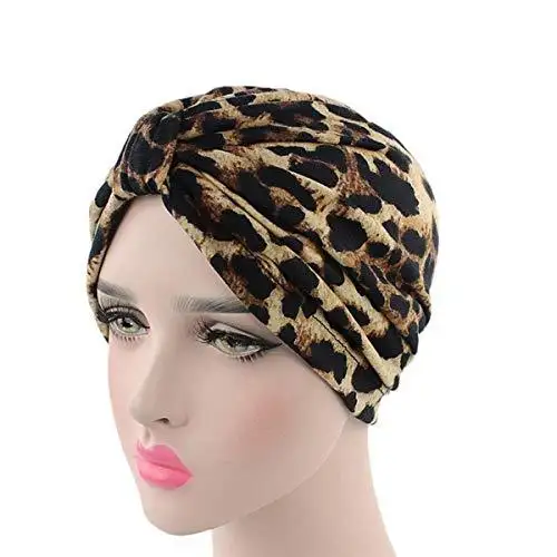 Printed Leopard and Assorted Print Cotton Turban Sleep Cap - Image 7
