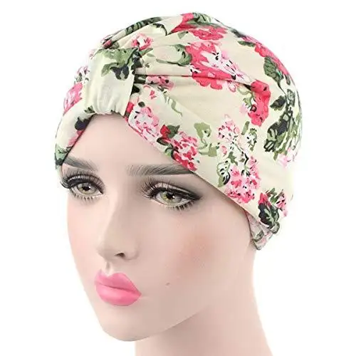 Printed Leopard and Assorted Print Cotton Turban Sleep Cap - Image 8